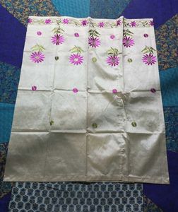Embroidered Silk Saree With Blouse used