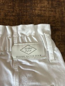 Lee Cooper White High Waisted Denim Shorts