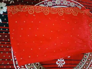 Stunning Red Embellished Saree