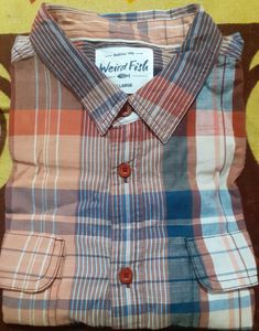 Best summer cotton Weird Fish Plaid Casual Shirt