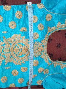 Beautifully Embroidered Teal Blouse