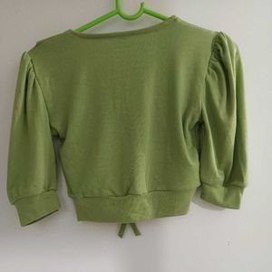 Lime Green Collared Sweatshirt