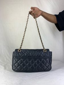 Vintage 2000s SISLEY Quilted Black Chain Flap Bag