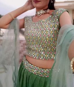 Sparkling Mirror Work Lehenga Choli Set