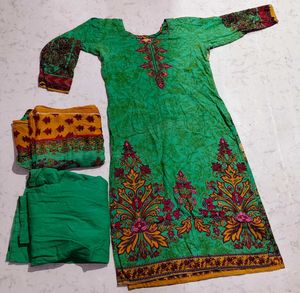 Pure Cotton Printed Kurta Plazo & Dupatta Set