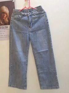 Vintage Y2K Wide leg jeans Unique Belt Detailing