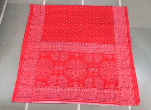 Vibrant Red Bandhani Print Saree