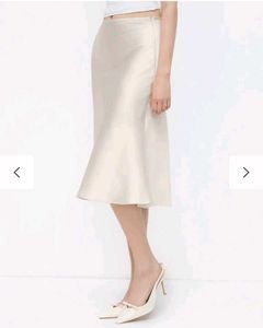 Littlebox satin bias cut midi skirt