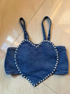 Adorable Denim Heart Outfit