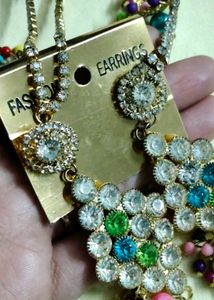 Earrings with Hair Chain