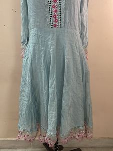 Beautiful Blue Embroidered Kurta