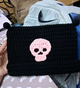 Kuromi-Inspired Crochet Cat Beanie