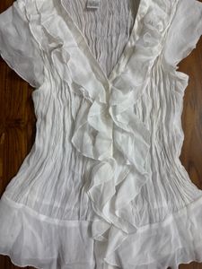 Y2K Ruffled V-Neck Top
