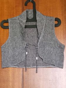 Grey Cropped Vest