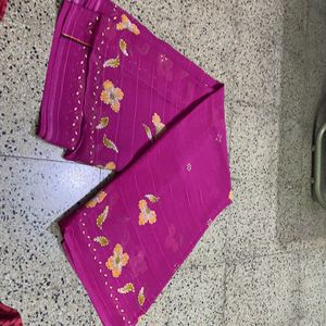 pink Color sareee without blouse( newfashion desig