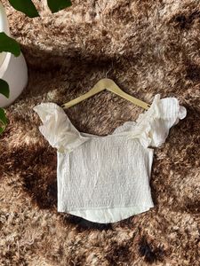 Off-Shoulder Ruffled Corset Top