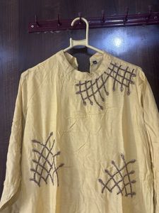 Yellow Embroidered Kurta