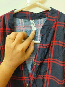 Classic Plaid Long Sleeve Kurti