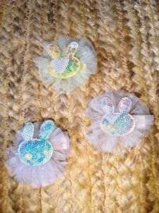 Adorable Bunny Sequin Hair Clips 3 pcs