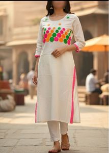 Shakumbhari Multicolor Thread Word Kurti