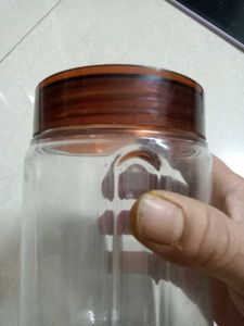 Clear Storage Jar with Brown Lid