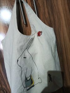 Cute Rabbit Canvas Tote Bag