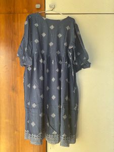 Elegant Blue Printed One Piece dress