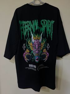 Black Oversized Back Printed T Shirt