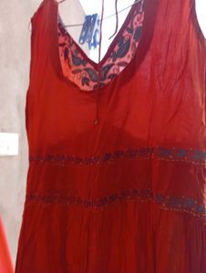 Orange Tiered Midi Dress