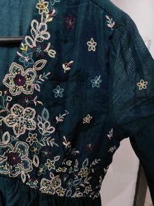 Pantaloons Teal Festive Kurta Dress