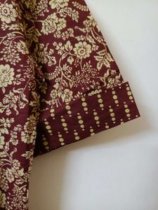 Elegant Brown Floral Print Kurta