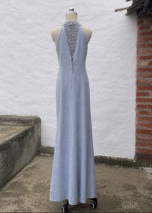 Elegant Crochet Neckline Maxi Dress
