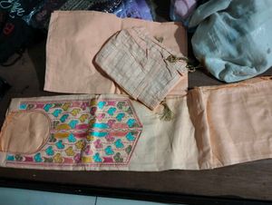 Unstitched cotton suit with dupatta
