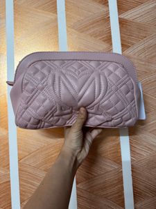 Love Moschino Pink Quilted Crossbody With Flaw