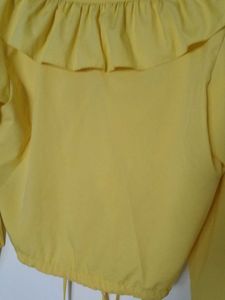 Yellow Ruffle Off-Shoulder Top