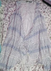 White Blue Print Jacket
