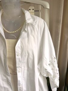 Cotton White Shirt Dress with Lace Details