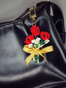 Beaded Flower Keychain