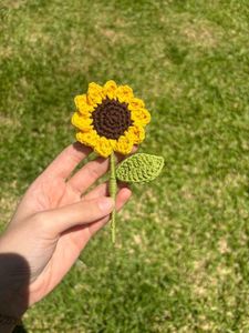 Handmade Crochet Sunflower Hair Clip