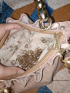 Gold Handle Clutch Bag