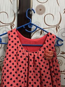 Cute Pink Heart Print Dress