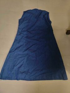 Sleeveless cotton Denim blend kurti new with tag