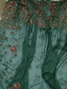 Embroidered Green Saree with Sequins