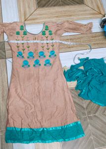Embroidered Kurta with Dupatta