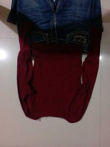 Maroon lacy top