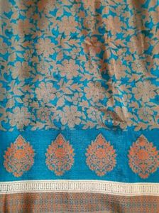 Dark Green Silkish Saree