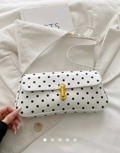 Savana White Polka Dot Shoulder Bag