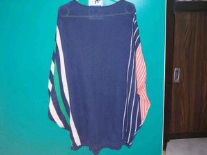 Striped Navy Blue Tunic Top oversized
