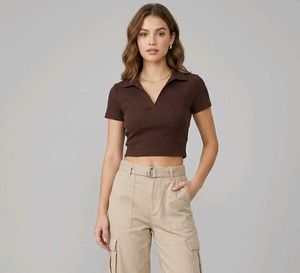 Nuon by Westside Cropped Polo Top