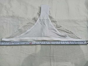 White Lace 💛 Trim Thong Panty